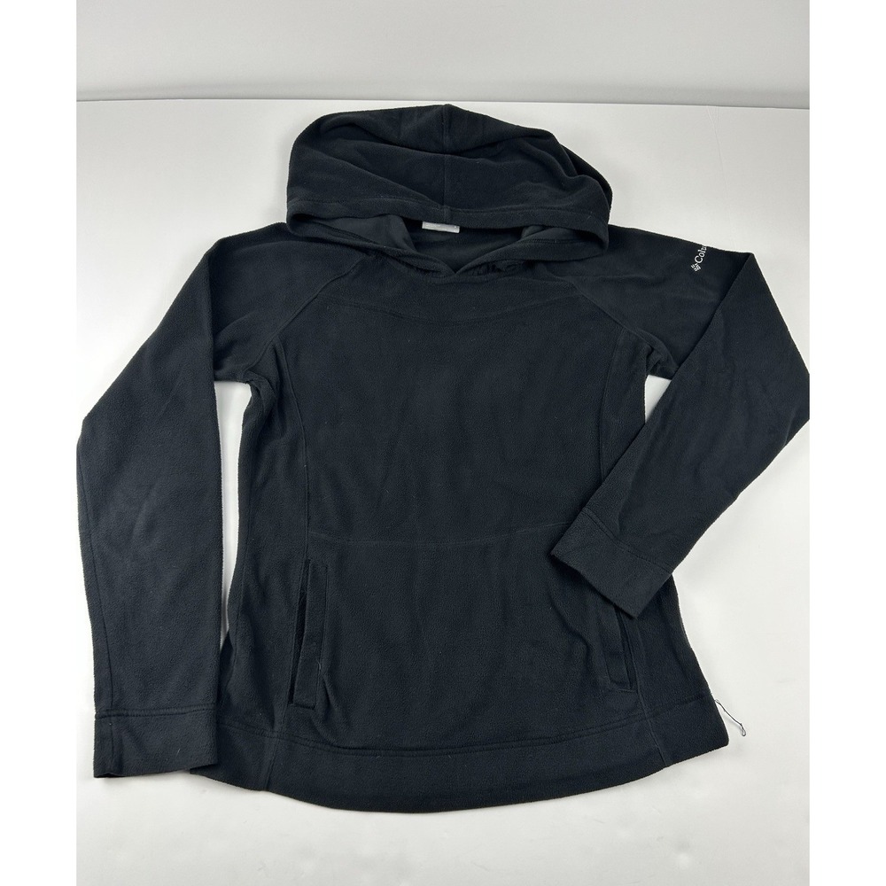Columbia Women's Black Fleece Pullover Hoodie Sz Small Embroidered Logo